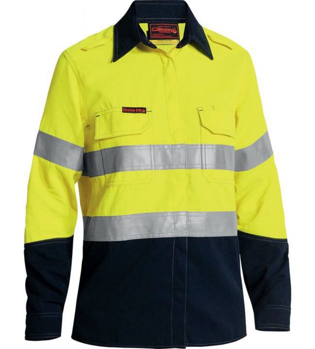 Picture of Bisley,Women's  Taped Hi Vis Lightweight FR Vented Shirt Tencate Tecasafe® Plus 580